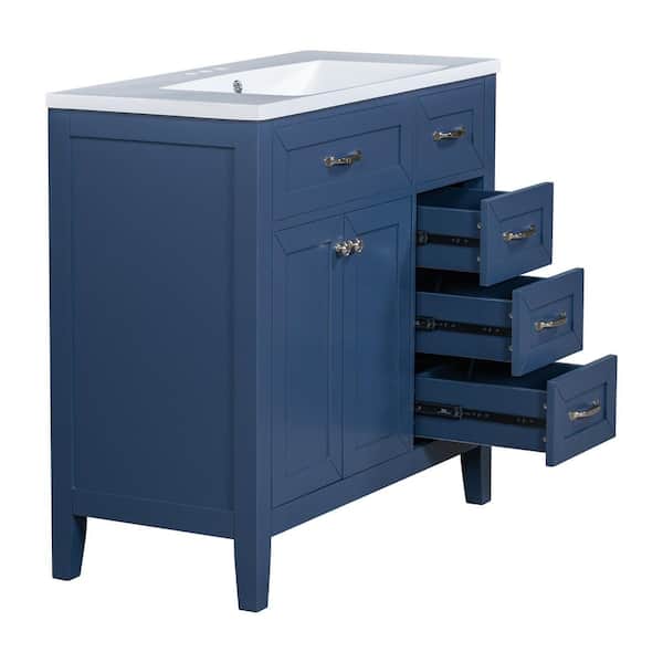 専用ページ② Polibi 35.98 in. W Single Sink Freestanding Bath Vanity in Blue