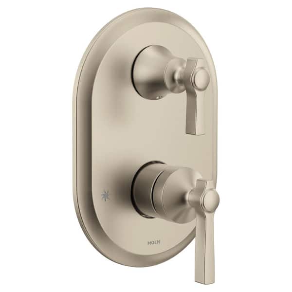 MOEN Flara M-CORE 3-Series 2-Handle Shower Trim Kit with Integrated Transfer Valve in Brushed Nickel (Valve Not Included)