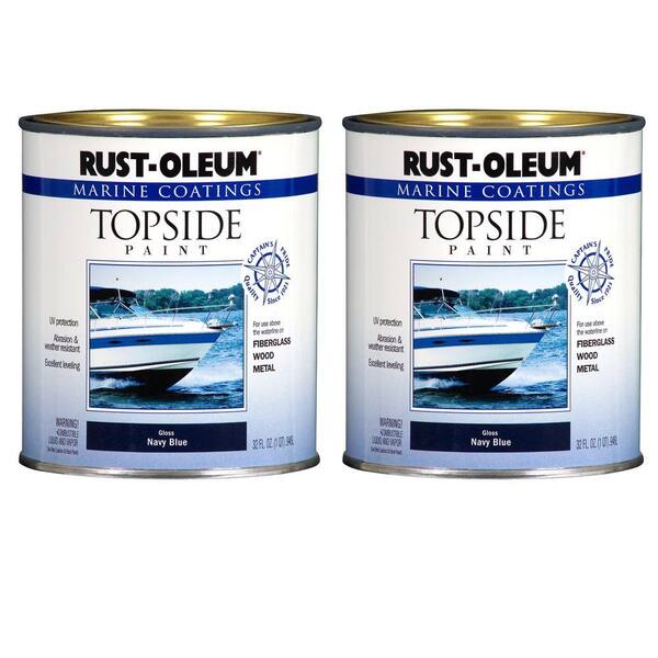 Rust-Oleum Marine Coatings 1 qt. Gloss Navy Blue Topside Paint (2-Pack)-DISCONTINUED