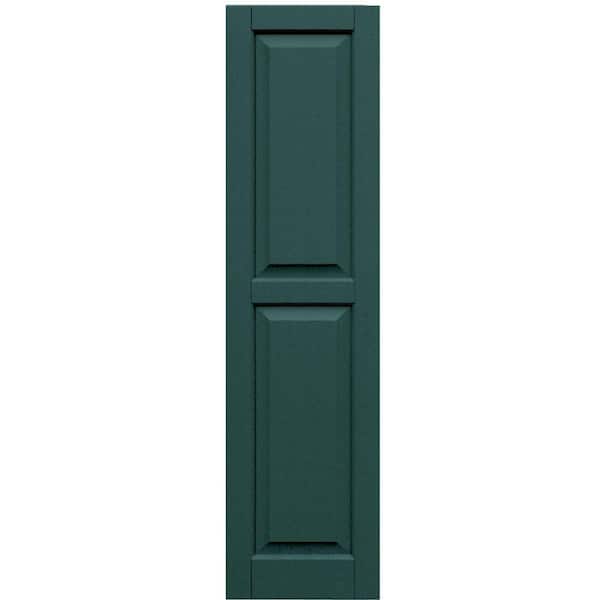 Winworks Wood Composite 15 in. x 58 in. Raised Panel Shutters Pair #633 Forest Green