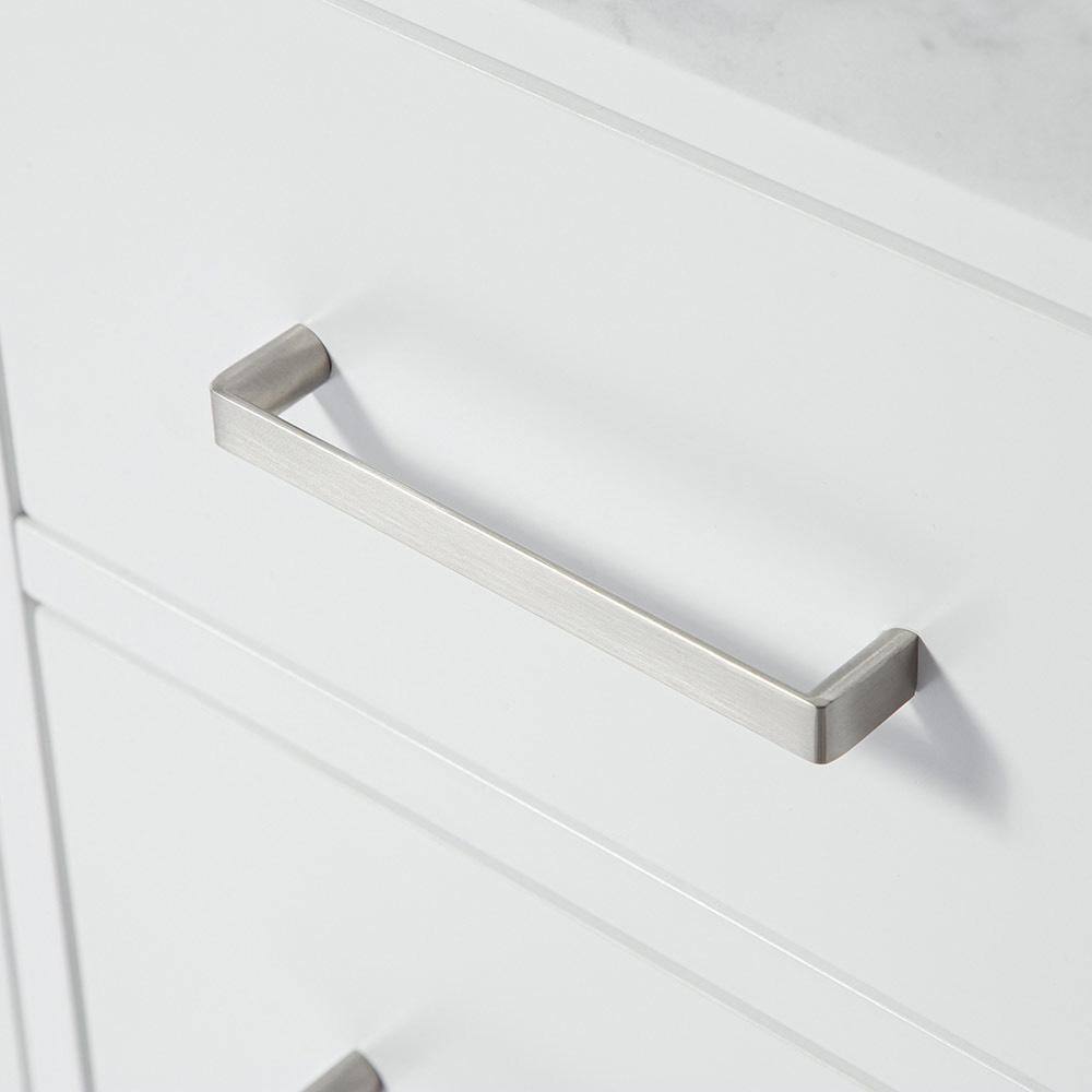 Cambridge 43" White Marble Top Vanity with Nickel Hardware