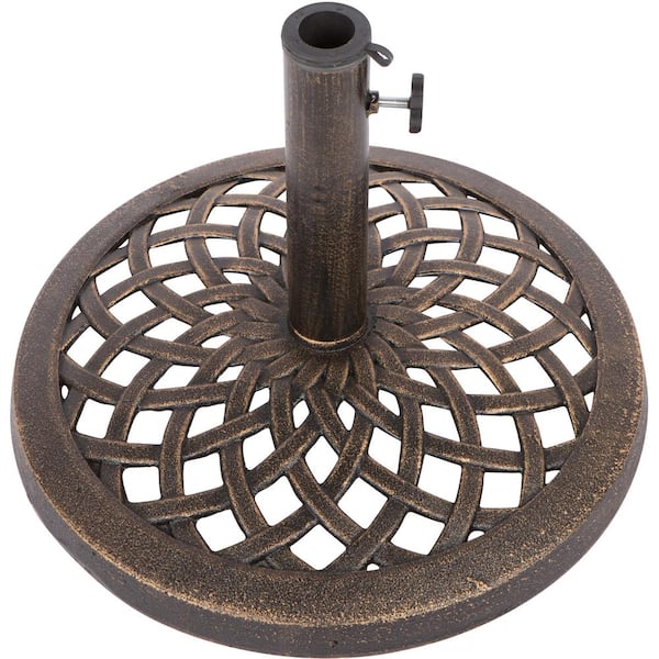 Trademark Innovations 20 lb. Cast Iron Patio Umbrella Base, 17.7 in . (Bronze)