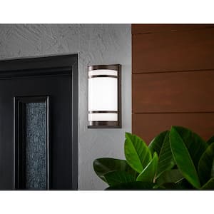 Mullen Oil Rubbed Bronze Outdoor Hardwired LED Wall Lantern Sconce with Integrated LED Included