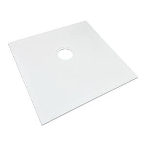 Ready to Tile 39.375 in. L x 39.375 in. W Alcove Shower Pan Base with Offset Center Drain in White