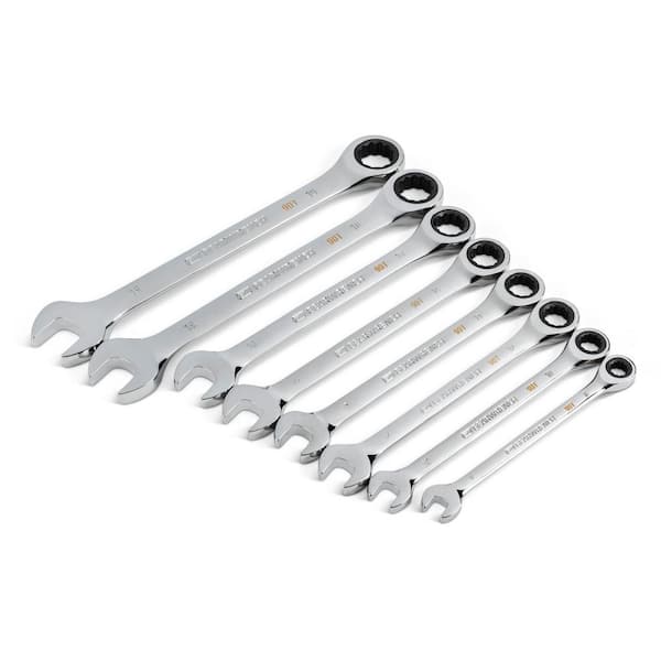 GEARWRENCH 90-Tooth Metric Ratcheting Combination Wrench Set with