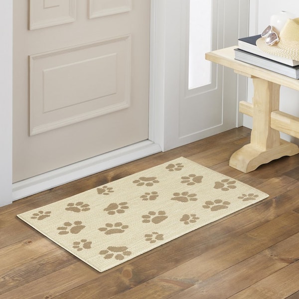Home Dynamix Comfy Pooch Tan/Brown Paw 23.6 in. x 35.4 in. Door Mat For  Pets 4-CPMP-825 - The Home Depot