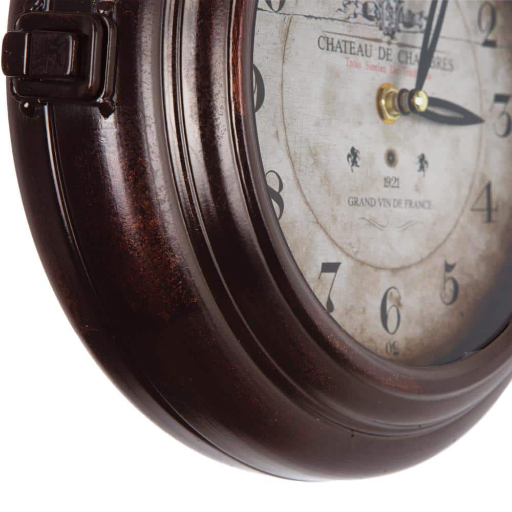 European Double-Sided Iron Wall Clock with Scroll Mount