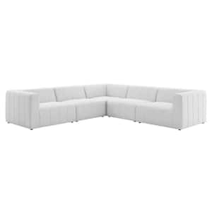 Bartlett 5-Piece Ivory Upholstered Fabric Sectional Sofa