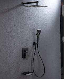 Single Handle 3 -Spray Patterns Shower Faucet 2.5 GPM with Pressure Balance Anti Scald in Black