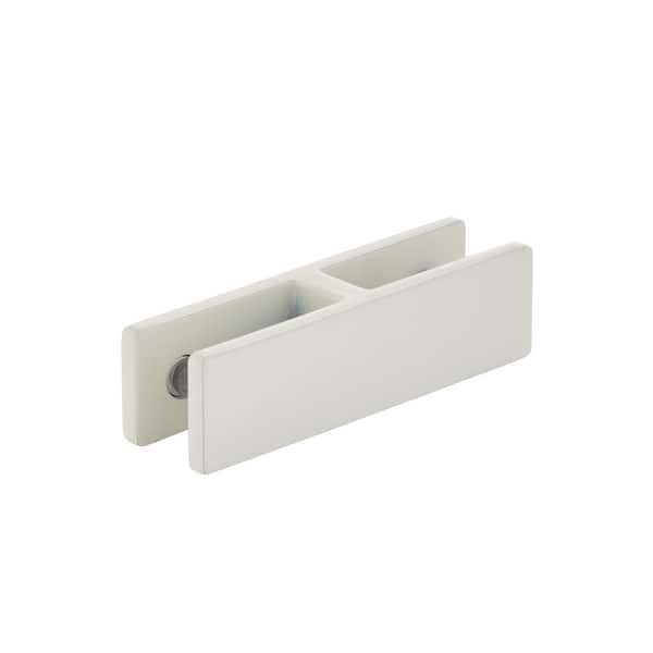 Hercules White Stainless Steel 2-Way Glass to Glass Panel Holder for Glass Railing