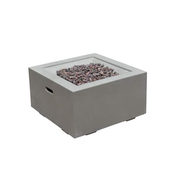 Modeno Ridgefield 27 in. L x 27 in. W Square Light Grey Concrete Liquid Propane Fire Pit