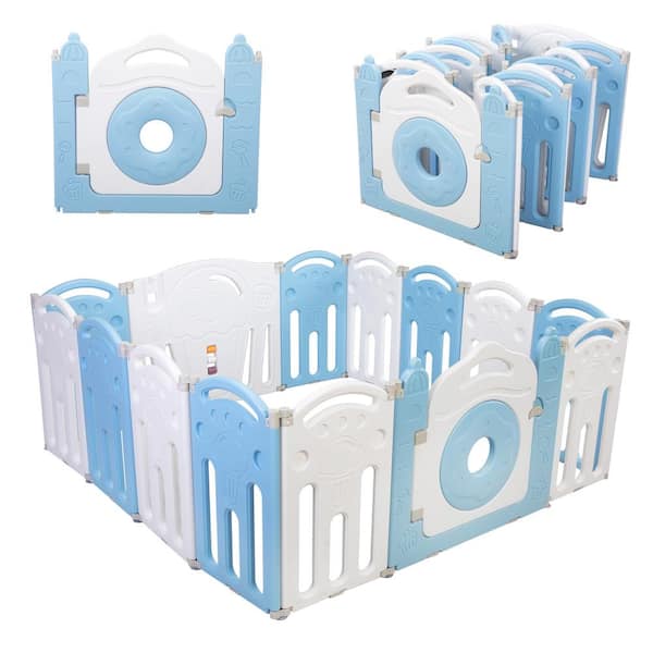 Large 14Panel Baby Playpen Foldable Kid Activity Center Toddler Safety Play  Yard