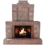 RumbleStone 84 in. x 38.5 in. x 94.5 in. Outdoor Stone Fireplace in Greystone
