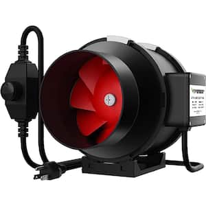 6 in. 390 CFM Inline Duct Fan with Variable Speed Controller for Ventilation