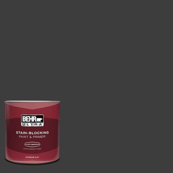 BEHR ULTRA 1 qt. Black Extra Durable Flat Interior Paint & Primer