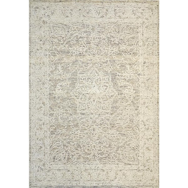Dynamic Rugs Darcy Ivory/Taupe 8 ft. x 10 ft. Oriental Area Rug