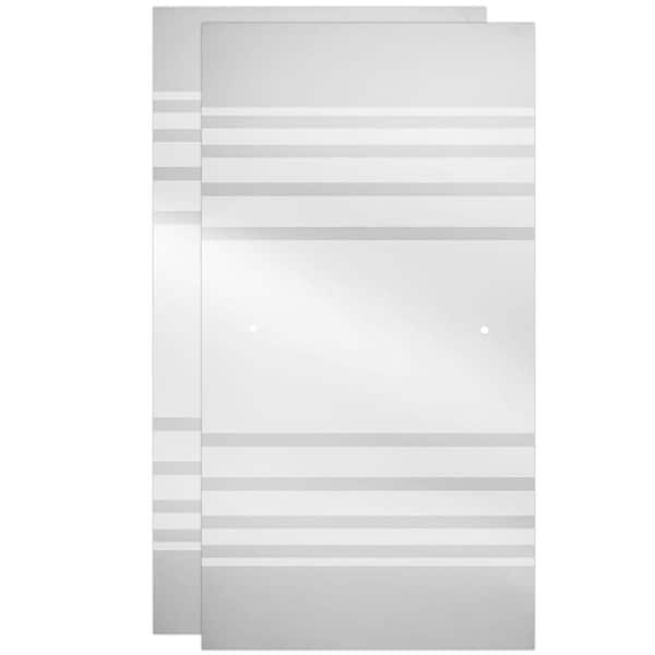 Delta 29-3/4 in. x 55-1/2 in. x 1/4 in. (6mm) Frameless Sliding Bathtub Door Glass Panels in Transition (For 50-60 in. Doors)