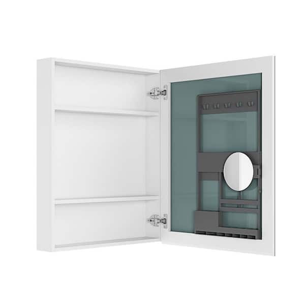 24 in. W x 30 in. H Rectangular Engineered Wood Medicine Cabinet with Mirror and Right Opening Door