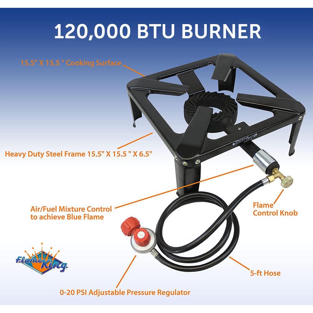 Heavy Duty Black Cast Iron Single Burner Gas Stove