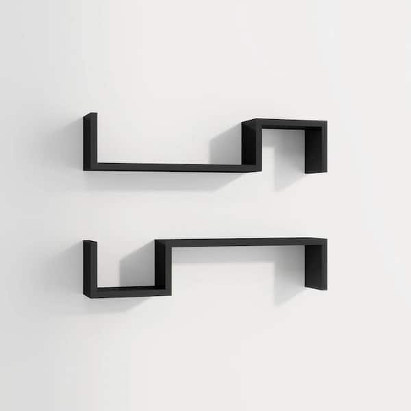 22.9 in. W × 3.9 in. D MDF Accent Wall Shelves in Black
