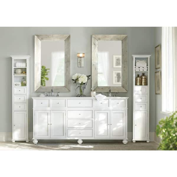 Wyndham Collection WCV232372DWHCXSXXMXX Avery 72 inch Double Bathroom Vanity in White No Countertop No Sinks and No Mirror