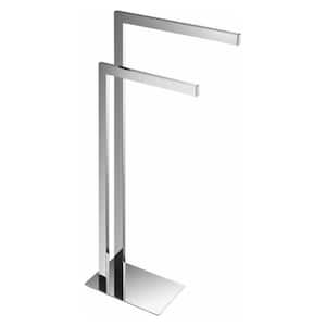 General Hotel 2-Bars Floor Standing Towel Stand in Chrome