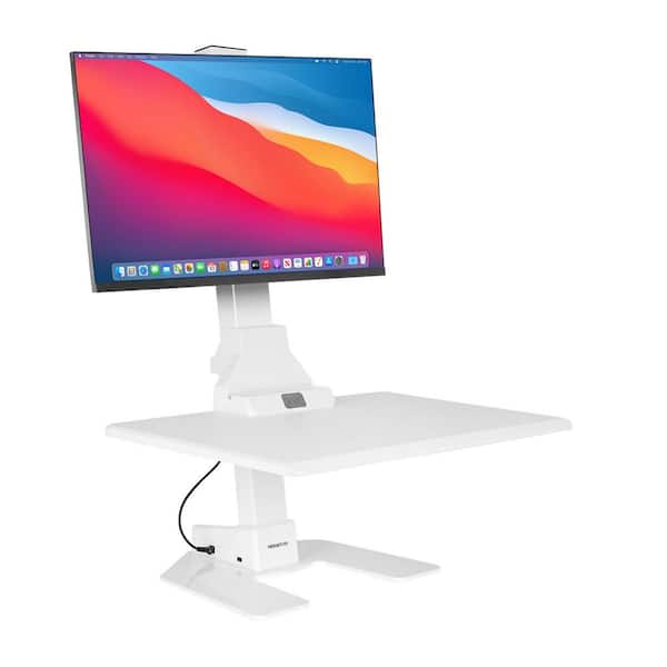 28 in. Electric Standing Desk Converter for 1 Monitor-White