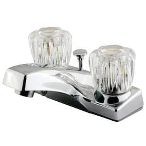 Columbia 4 in. Centerset 2-Handle Bathroom Faucet with Brass Pop-Up in Polished Chrome