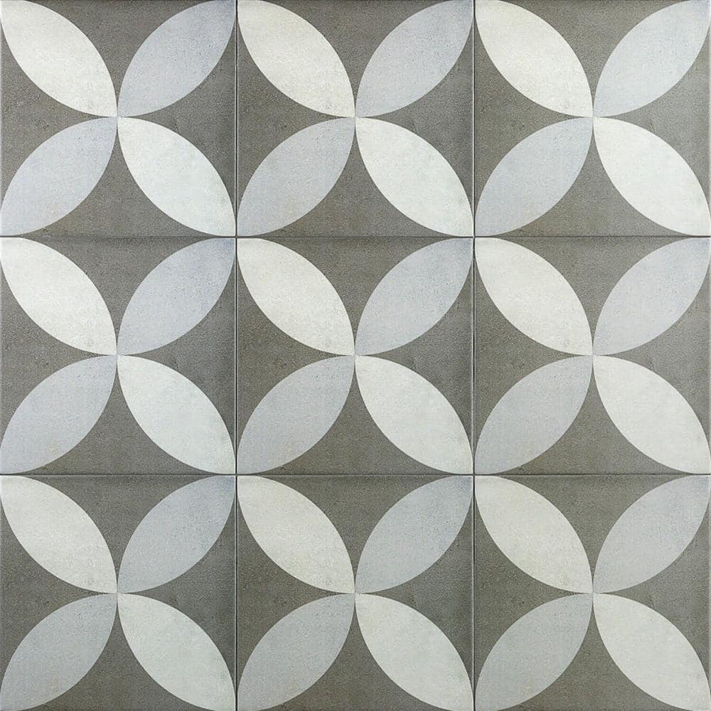 Anabella 9" x 9" Matte Green and White Porcelain Tile