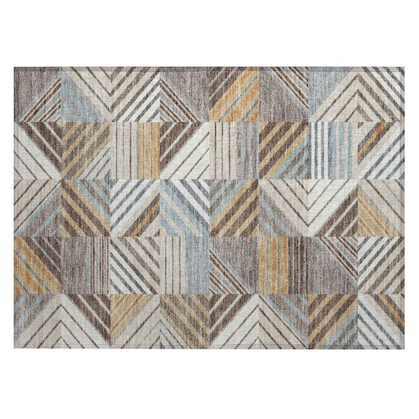 Chantille Machine Washable Indoor/Outdoor Abstract ACN2399 Taupe 2 ft. x 3 ft. Accent Rug