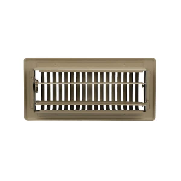 Everbilt - 4 in. x 10 in. 2-Way Steel Floor Register in Brown