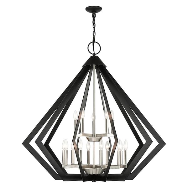 Dorrance 15-Light Black Diamond Foyer Chandelier