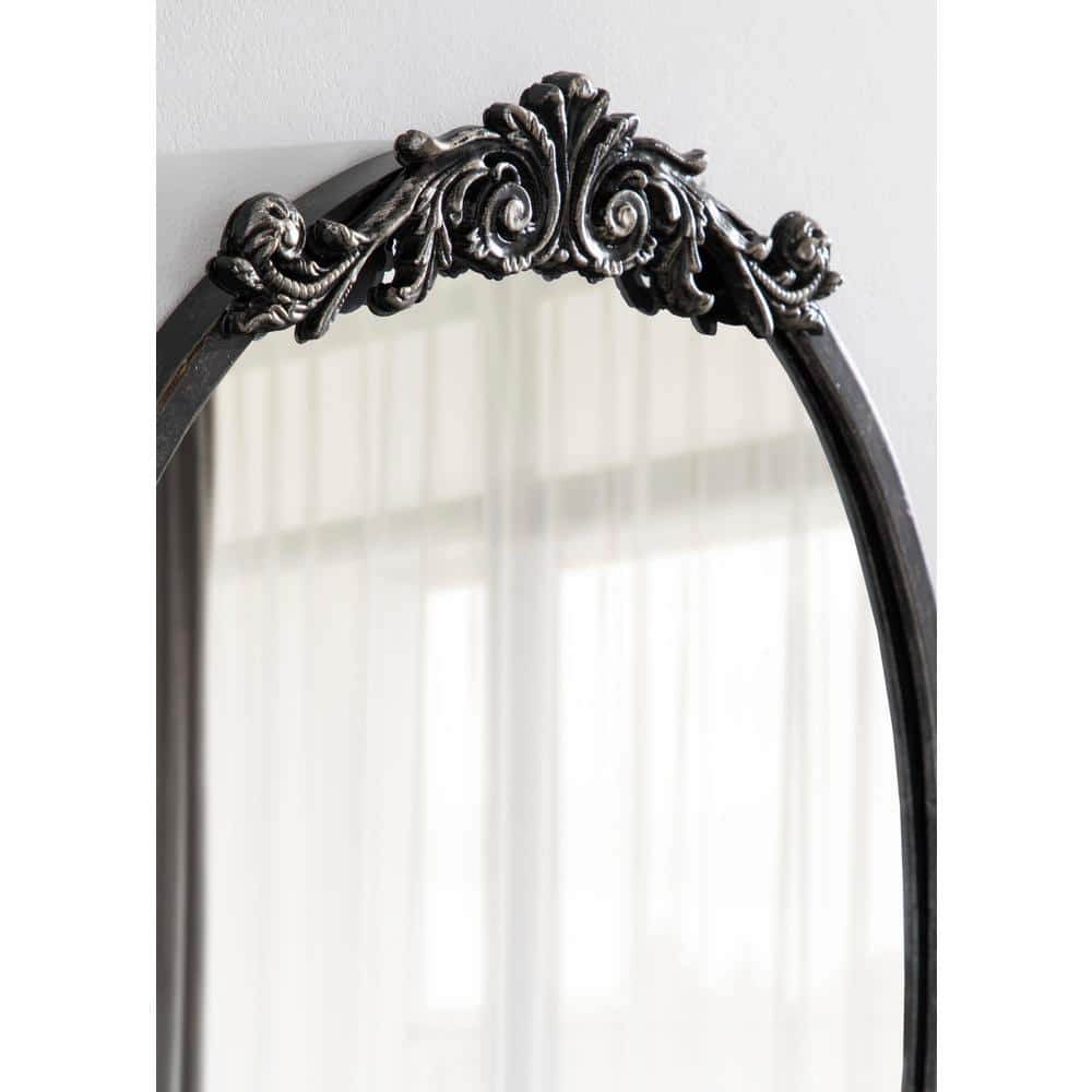 Arendahl 18" x 24" Black Ornate Oval Wall Mirror
