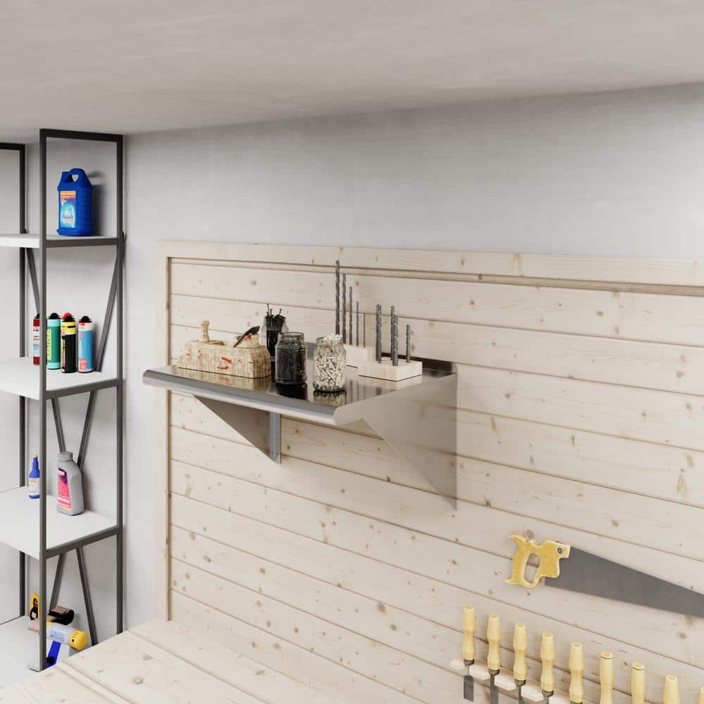 24" x 18" Stainless Steel Wall Shelf with Brackets