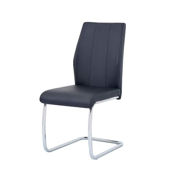 Best Master Furniture Pallab Black Faux Leather Side Chair (Set of 2)