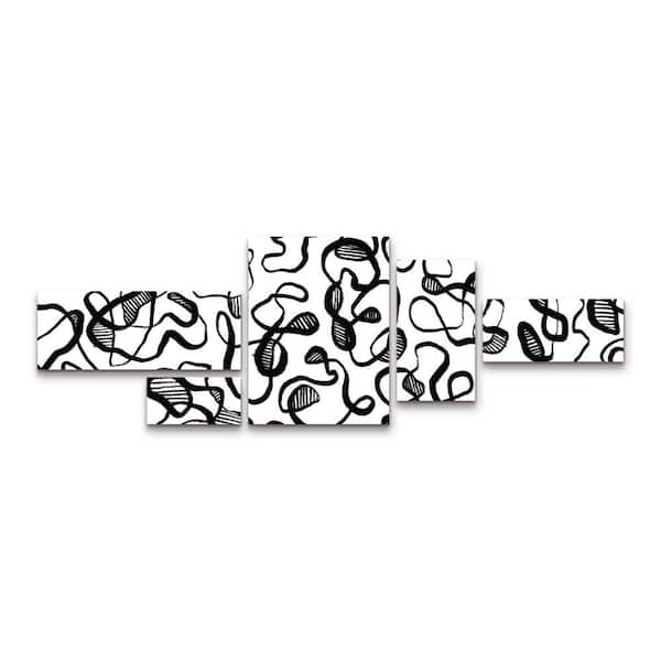 Trademark Fine Art Tree Child Abstract Thin Lines Pattern Multi Panel Unframed Photography Wall Art 24 in. x 72 in.