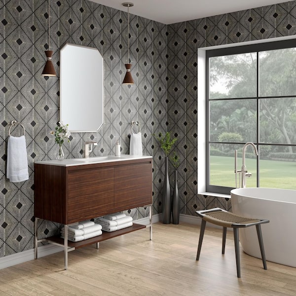 James Martin Vanities Mantova 47.3 in. W x 18.1 in. D x 20.0 in. H Single Bath Vanity Cabinet Without Top in Mid-Century Walnut