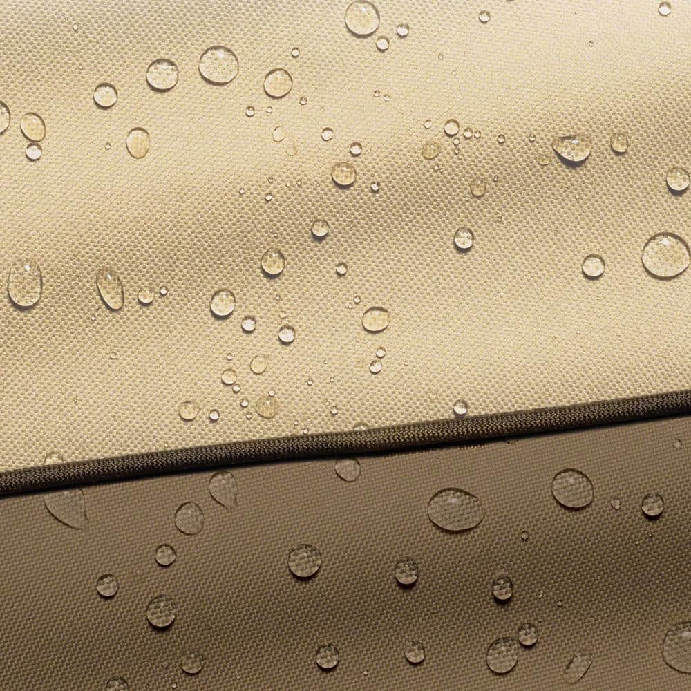 Beige and Brown Water-Resistant Curved Sofa Sectional Cover
