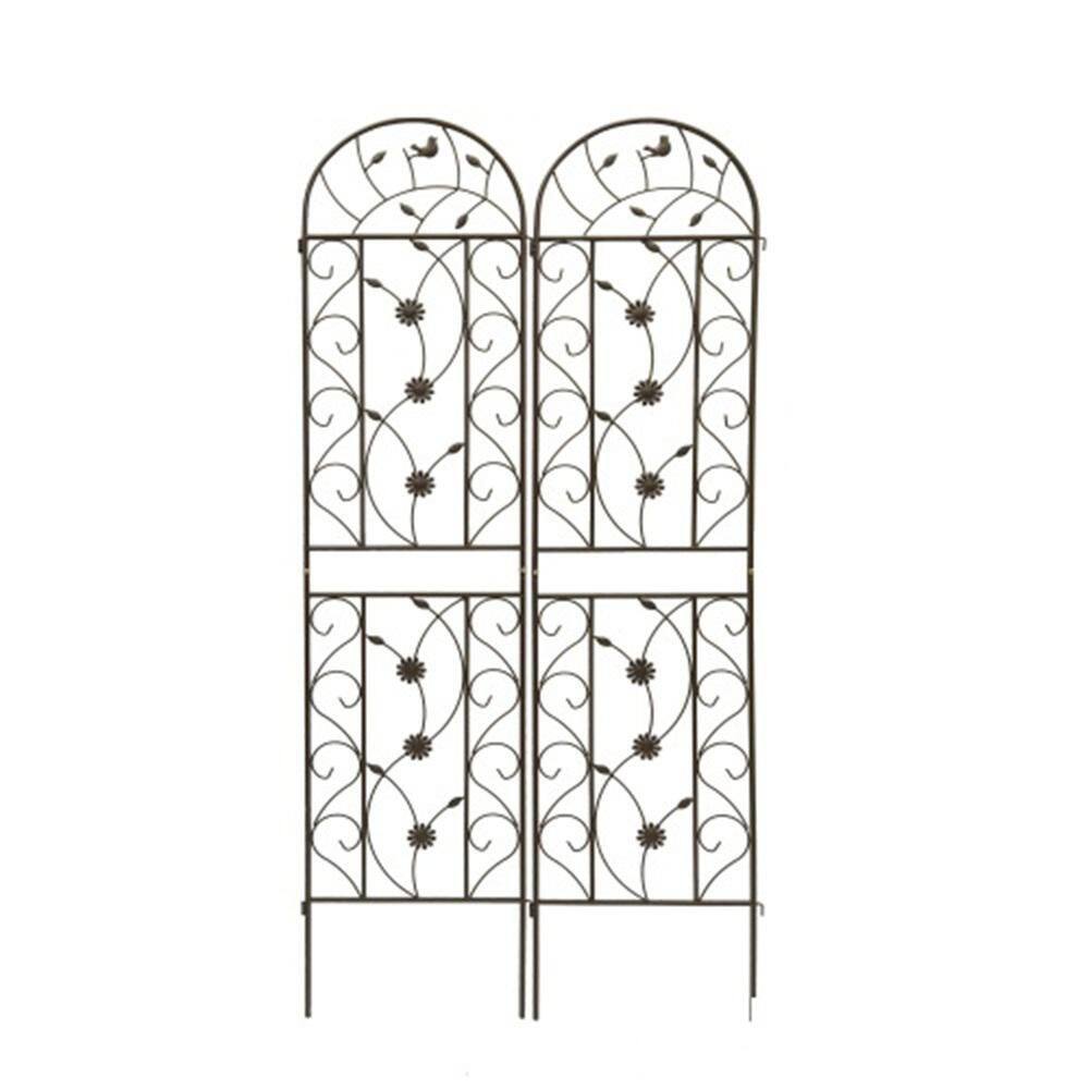 86.7 in. x 19.7 in. Rustproof Metal Garden Trellis for Climbing Plants and Outdoor Flower Support-Brown, 2-Packs price history on PriceWatchPro
