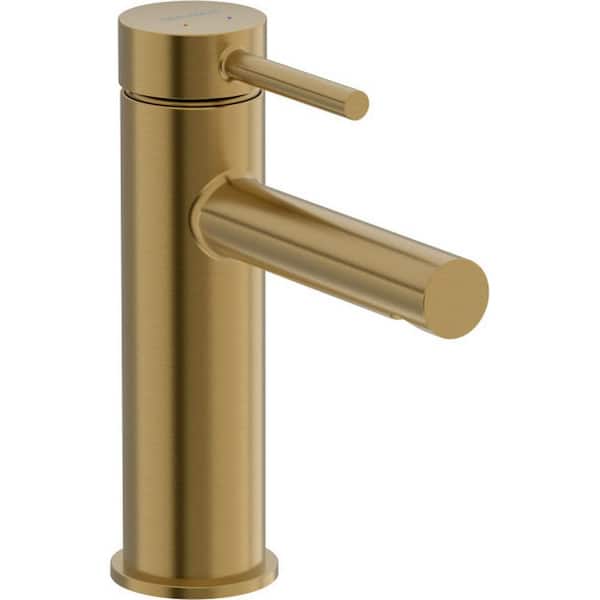 DuraCircle 1 Handle Single Hole Bathroom Sink Faucet with All Mounting Hardware and Pop-Up Drain in Brushed Gold