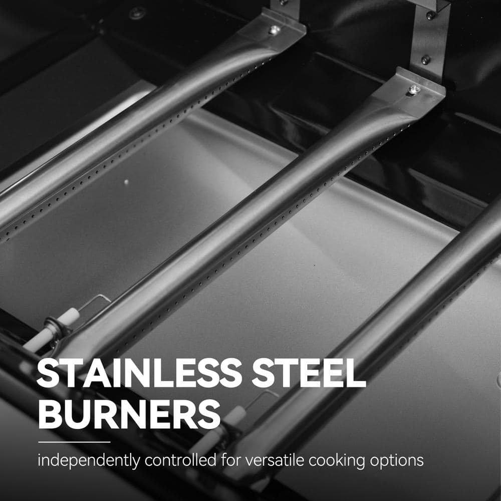 Royal Gourmet 4-Burner Black and Silver Stainless Steel Propane Gas Grill