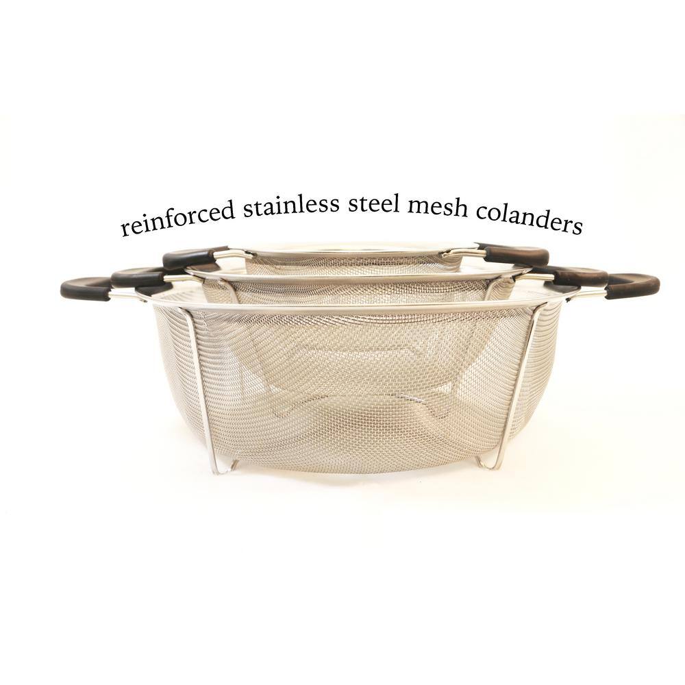 Stainless Steel Mesh Colander with Santopreme Handles, 6.5-Inch