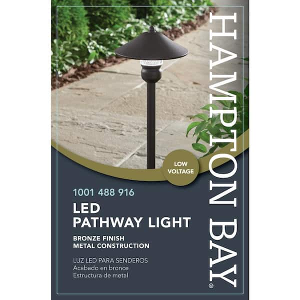 Home Hampton Bay Led Low Voltage Bronze Outdoor Metal Pathway Light Home Garden