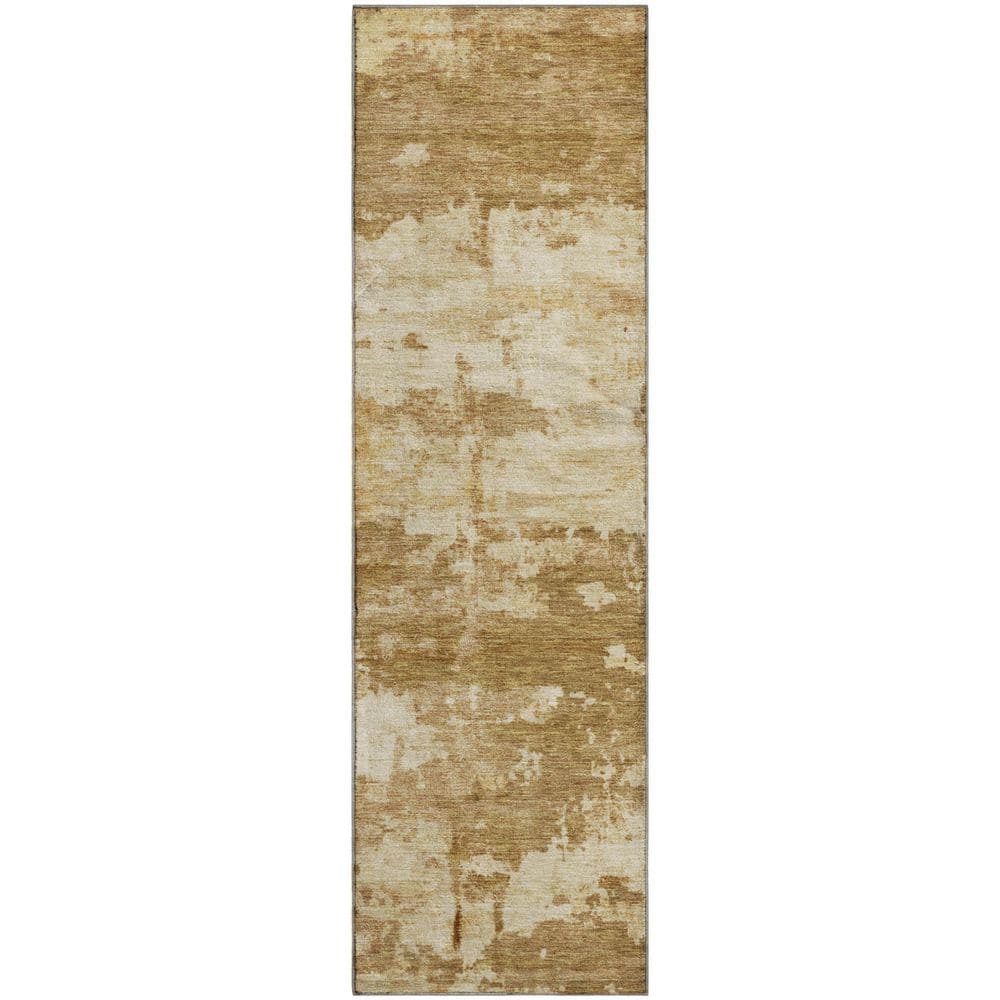 Mayfield Premium Machine Washable Abstract AMF2362 Brown 2 ft. x 7 ft. Runner Rug price history on PriceWatchPro