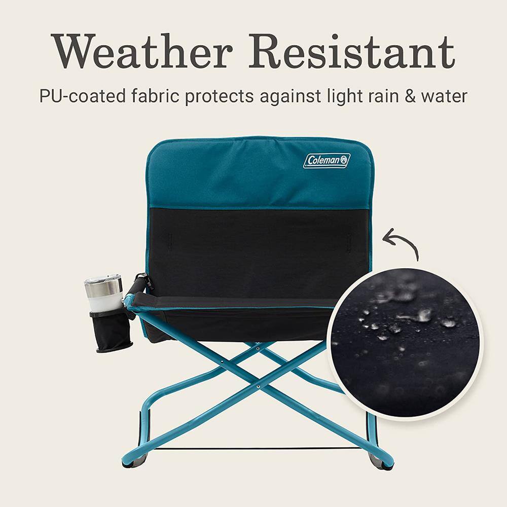 Deep Ocean Portable Outdoor Rocking Chair with Padded Arms