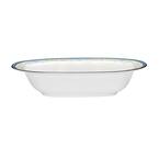 Menorca Palace Blue/Yellow White Bone China Oval Vegetable Bowl 24 oz.