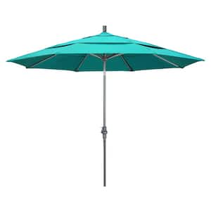 California Umbrella 11 ft. Bronze Aluminum Market Patio Umbrella with ...