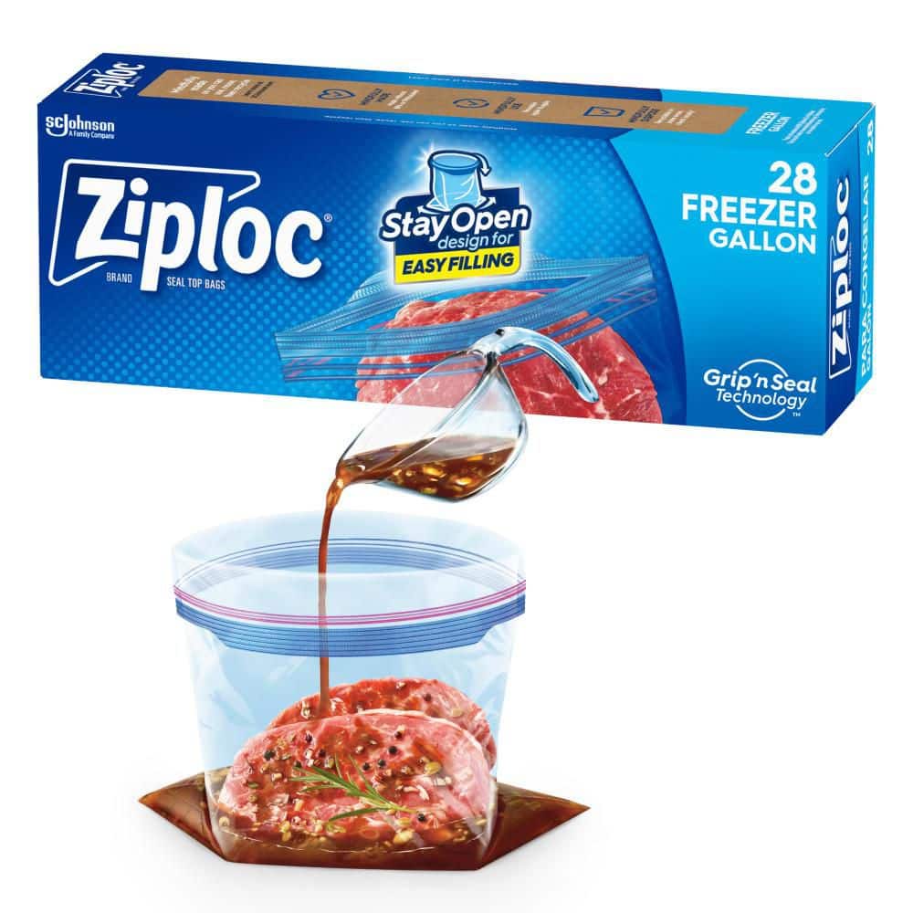 Ziploc Plastic Freezer Bags (28-Pack) 00382 The Home Depot