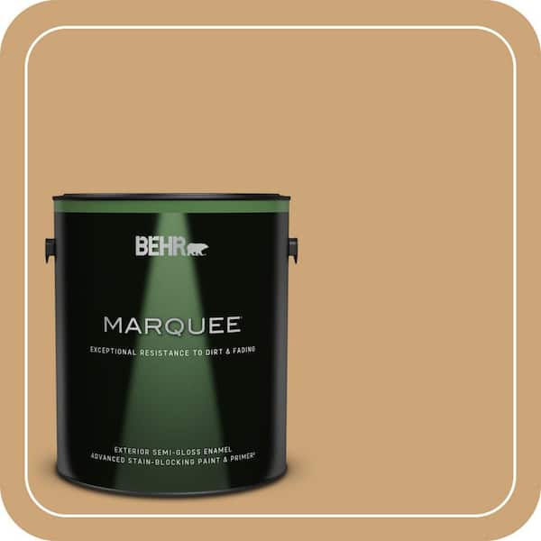 BEHR MARQUEE 1 gal. #BIC-30 Corkboard color Semi-Gloss Enamel Exterior Paint & Primer