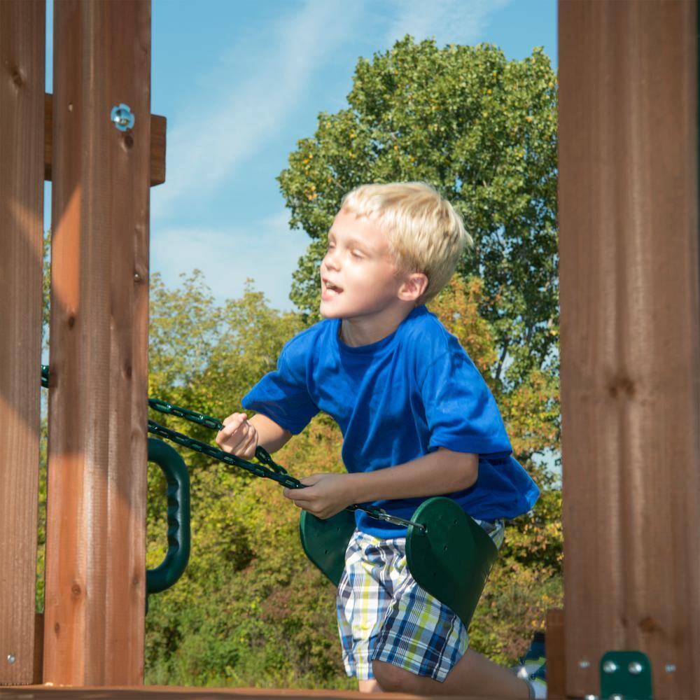 Knightsbridge Plus Large Wooden Swing Set with Canopy Roof